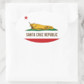 Santa Cruz Republiek Banaan Slug Vlag Ovale Sticker (Tas)