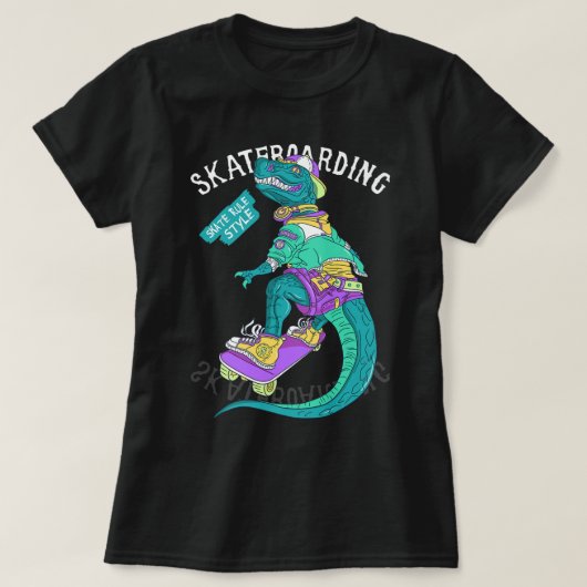 Santa Cruz Retro  Funny Dinosaur Skateboard T-shirt (Design voorkant)