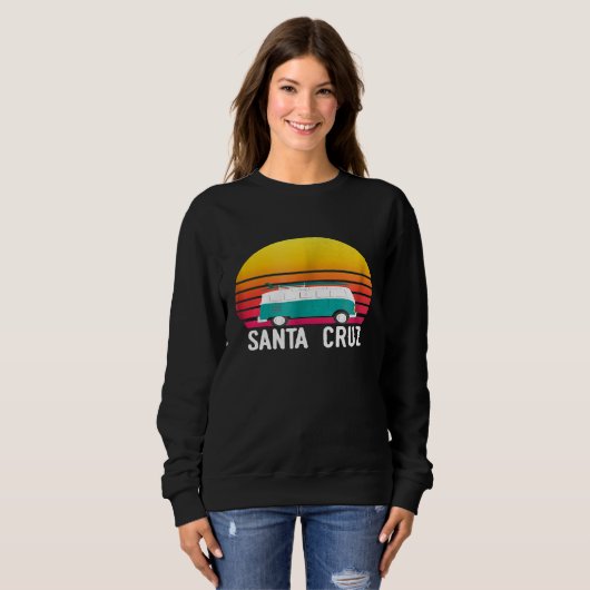 Santa Cruz Retro Sunset Surfen Hippie Van Graphic Trui (Voorkant volledig)