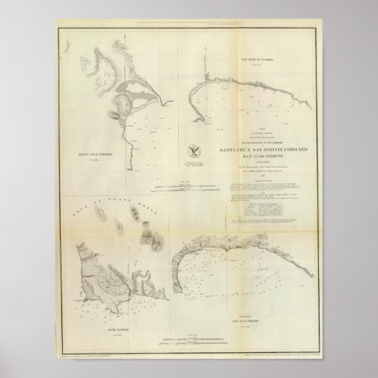 Santa Cruz, San Simeon, Coxo, San Luis Obispo Poster (Voorkant)