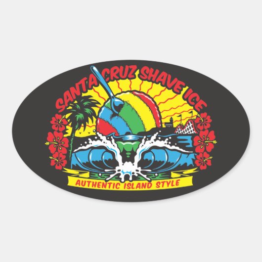 Santa Cruz Shave Ice Logo Ovale Sticker (Voorkant)