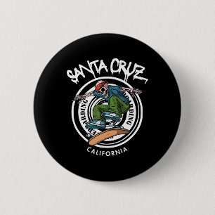 Santa Cruz Skater Laid Back California Skelet Sk Ronde Button 5,7 Cm