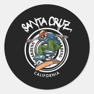 Santa Cruz Skater Laid Back California Skelet Sk Ronde Sticker