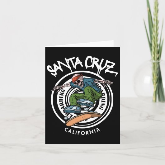 Santa Cruz Skater laid back California Skeleton Sk Kaart (Voorkant)