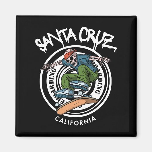 Santa Cruz Skater Laid Back California Skeleton Sk Magneet (Voorkant)