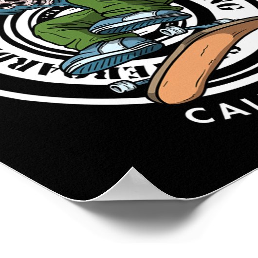 Santa Cruz Skater Laid Back California Skeleton Sk Poster (Hoek)