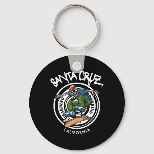 Santa Cruz Skater Laid Back California Skeleton Sk Sleutelhanger (Voorkant)