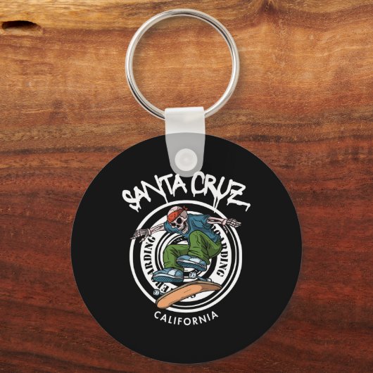 Santa Cruz Skater Laid Back California Skeleton Sk Sleutelhanger (Voorkant)