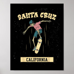 Santa Cruz Skelet Surfing En Skateboarden  Poster