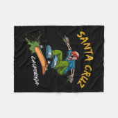 Santa-cruz Skeleton Skateboard Beach Funny Hallowe Fleece Deken (Voorkant (Horizontaal))
