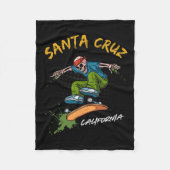 Santa-cruz Skeleton Skateboard Beach Funny Hallowe Fleece Deken (Voorkant)
