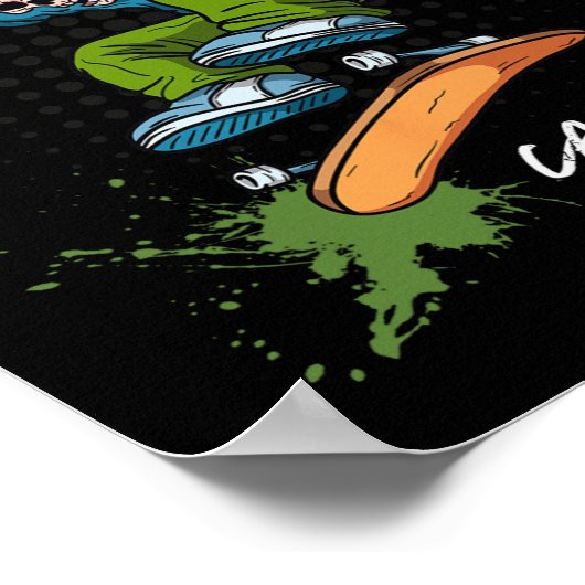 Santa-cruz Skeleton Skateboard Beach Funny Hallowe Poster (Hoek)