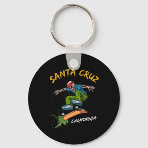 Santa-cruz Skeleton Skateboard Beach Funny Hallowe Sleutelhanger