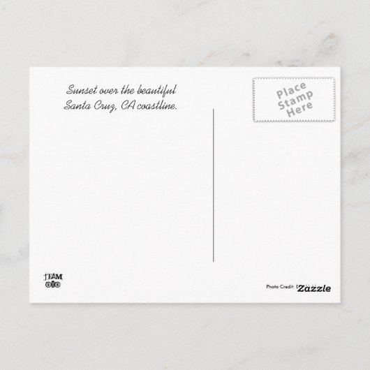 Santa Cruz Sunset Briefkaart (Achterkant)