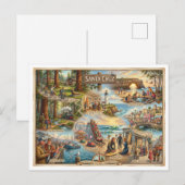 Santa Cruz Vibe Map – Culturele Kunstprint van de Briefkaart (Voorkant / Achterkant)