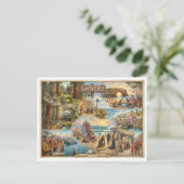 Santa Cruz Vibe Map – Culturele Kunstprint van de Briefkaart (Staand voorkant)
