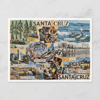 Santa Cruz Vintage Collage – Kustherinneringen Kun Briefkaart
