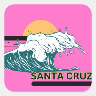 Santa Cruz Wave bij Sunset Pink Sticker