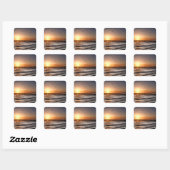 Santa Cruz Zonsondergang schilderij Vierkante Sticker (Vel)