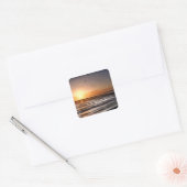 Santa Cruz Zonsondergang schilderij Vierkante Sticker (Envelop)
