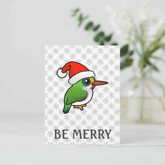 Santa Cuban Tody Feestdagenkaart (Staand voorkant)