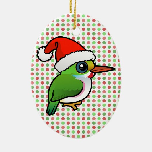 Santa Cuban Tody Keramisch Ornament (Achterkant)