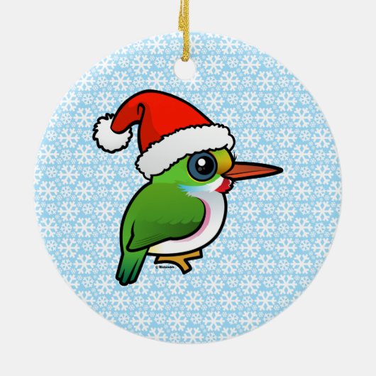 Santa Cuban Tody Keramisch Ornament (Achterkant)