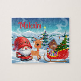 Santa Custom Child Name Puzzle  Legpuzzel