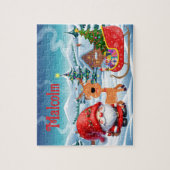 Santa Custom Child Name Puzzle  Legpuzzel (Verticaal)