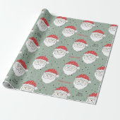 Santa Custom Name Wrapping Paper Cadeaupapier (Uitgerold)