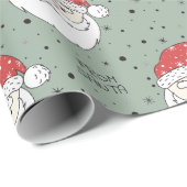 Santa Custom Name Wrapping Paper Cadeaupapier (Rol Hoek)