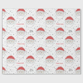 Santa Custom Name Wrapping Paper Cadeaupapier (Vlak)