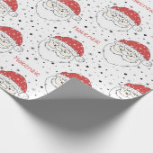 Santa Custom Name Wrapping Paper Cadeaupapier (Hoek)