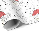Santa Custom Name Wrapping Paper Cadeaupapier (Rol Hoek)