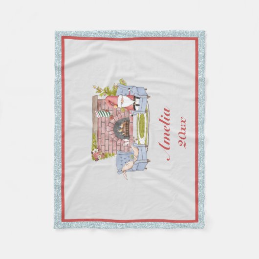 Santa Custom Name Year Keepomwille Fleece Blanket Deken (Voorkant)
