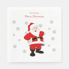 Santa Custom Text Paper Napkin Servet