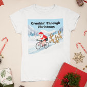 Santa Cycling in the Mountains With Reindeers T-shirt