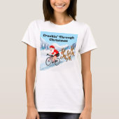 Santa Cycling in the Mountains With Reindeers  T-shirt (Voorkant)