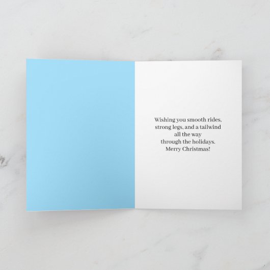 Santa Cycling with Reindeer Kaart (Binnen)