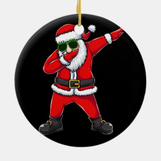santa dabbing dans keramisch ornament (Achterkant)
