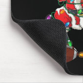 Santa Dabbing Met Ball Christmas Football Speler Muismat (Hoek)
