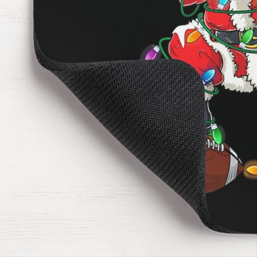 Santa Dabbing Met Ball Christmas Football Speler Muismat (Hoek)