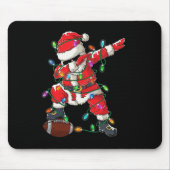 Santa Dabbing Met Ball Christmas Football Speler Muismat (Voorkant)