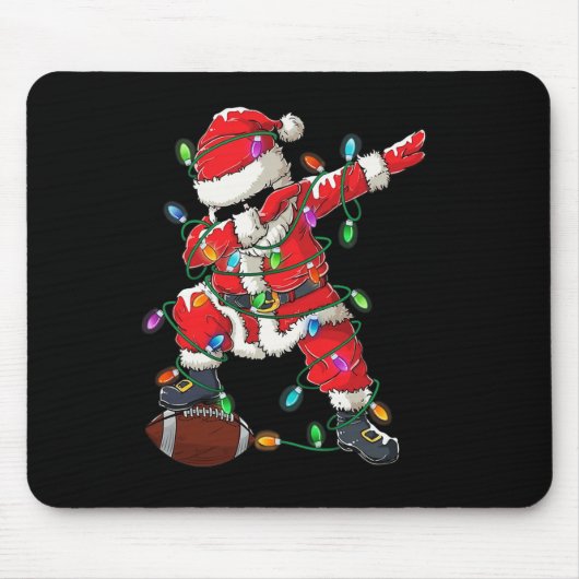 Santa Dabbing Met Ball Christmas Football Speler Muismat (Voorkant)