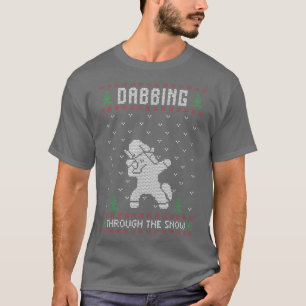 Santa Dabbing through the Snow Funny Kerstmis Gif T-shirt
