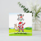 Santa Dabbing voor Kerstmis Oh Dear Feestdagenkaart (Staand voorkant)