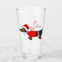 Santa Dachshund Dog kerstglas Tumbler