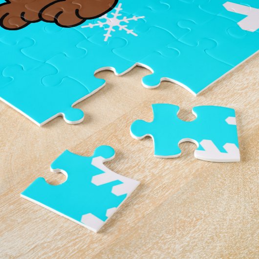 Santa Dachshund Dog Snowflake Design Puzzle Legpuzzel (Zijkant)