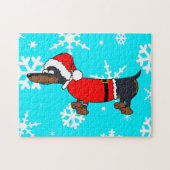 Santa Dachshund Dog Snowflake Design Puzzle Legpuzzel (Horizontaal)
