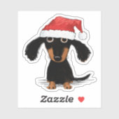Santa Dachshund | Doxie-clausule Kerstmis Sticker (Vel)
